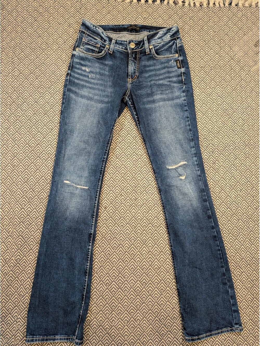 Silver Jeans Suki Mid Rise Straight Leg Jeans Women’s Size 28 Blue Denim